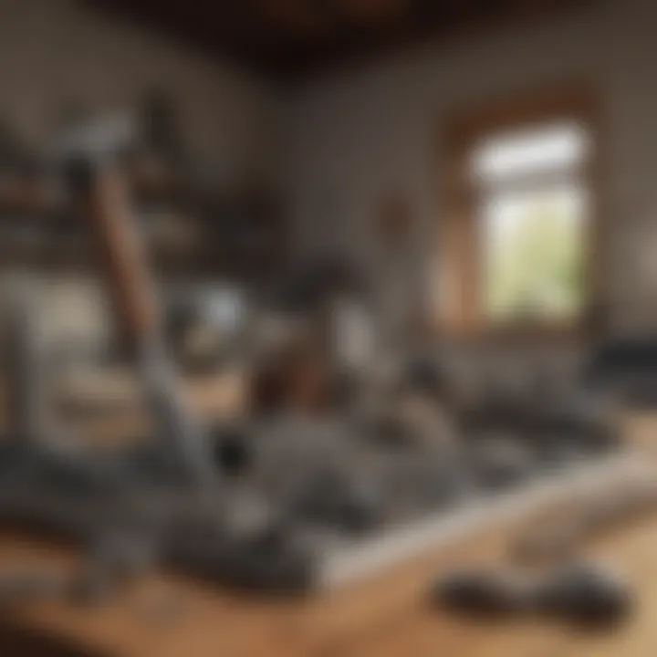 A professional workspace with tools for real estate valuation