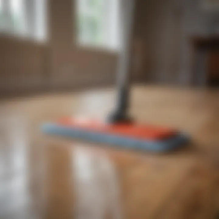 Demonstration of effective cleaning techniques for floating floors