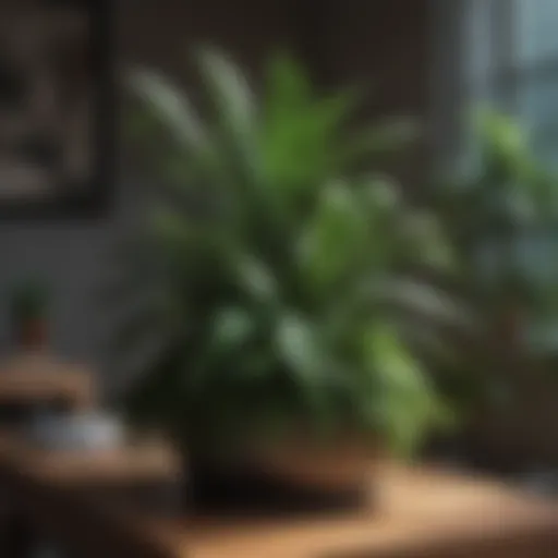Lush indoor plant arrangement in a cozy apartment setting
