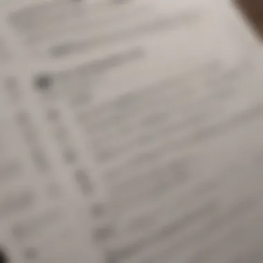 Comprehensive Inspection Checklist Close-up of a checklist used during property inspections