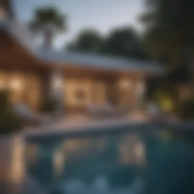 Luxury Amenities at Lands End Apartments Luxurious amenities available at Lands End Apartments, including a pool and lounge area