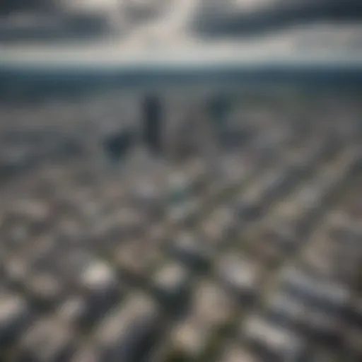 Aerial view of Portland's skyline showcasing modern architecture and green spaces