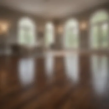 Gleaming hardwood floors reflect natural light