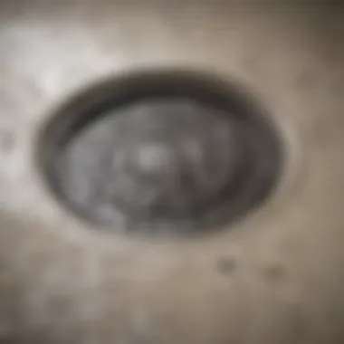 Accumulation in Shower Drain Close-up view of a clogged shower drain showing hair and debris accumulation