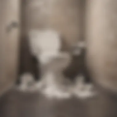 Clogged Toilet Due to Excessive Paper Usage Illustration of a clogged toilet with excessive toilet paper
