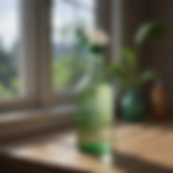 Natural cleaning solutions in spray bottles