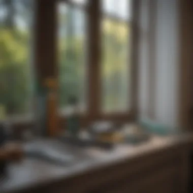 Essential Tools for Pristine Windows Variety of window cleaning tools laid out