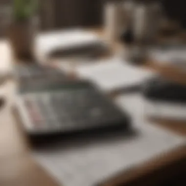 Financial Preparation for Cash Purchase Calculator and financial documents on a desk