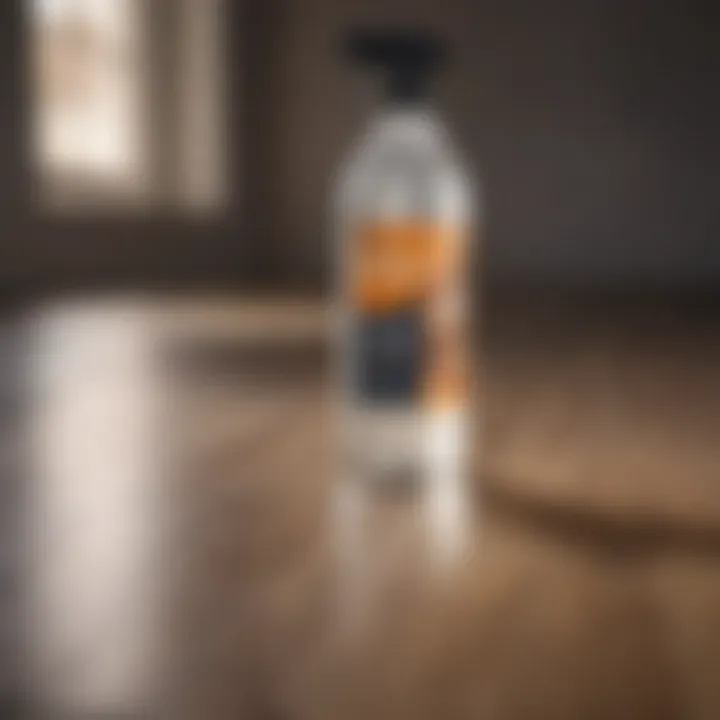 A homemade cleaning solution in a spray bottle, ready for use.
