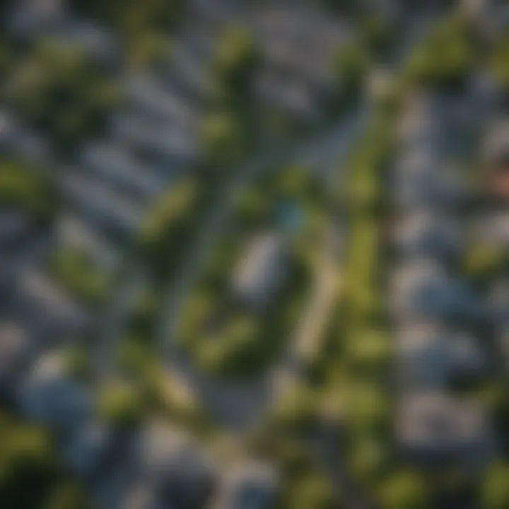 Aerial view of a vibrant Dallas neighborhood showcasing lush green parks and elegant homes