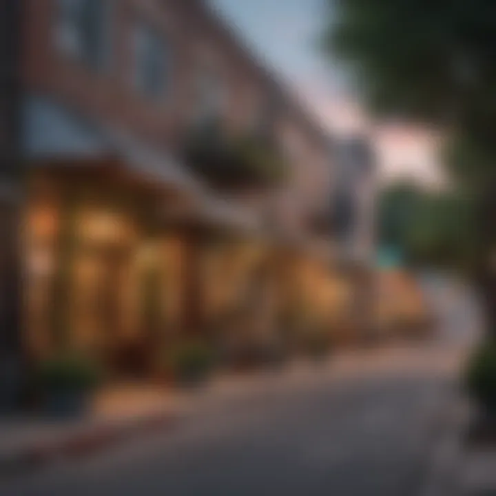Charming streets lined with boutique shops and cafes in a popular Dallas district