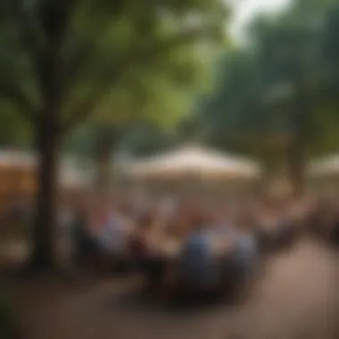 A bustling social gathering at a local Boston park with friends enjoying leisure activities.