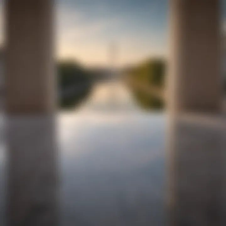 The stunning vista from the steps of the Lincoln Memorial, highlighting the Reflecting Pool and the Capitol in the distance.