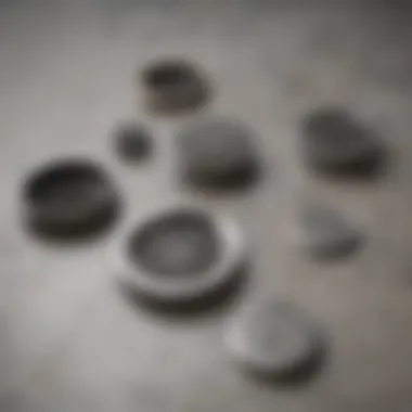 Close-up of various materials used for mesh traps