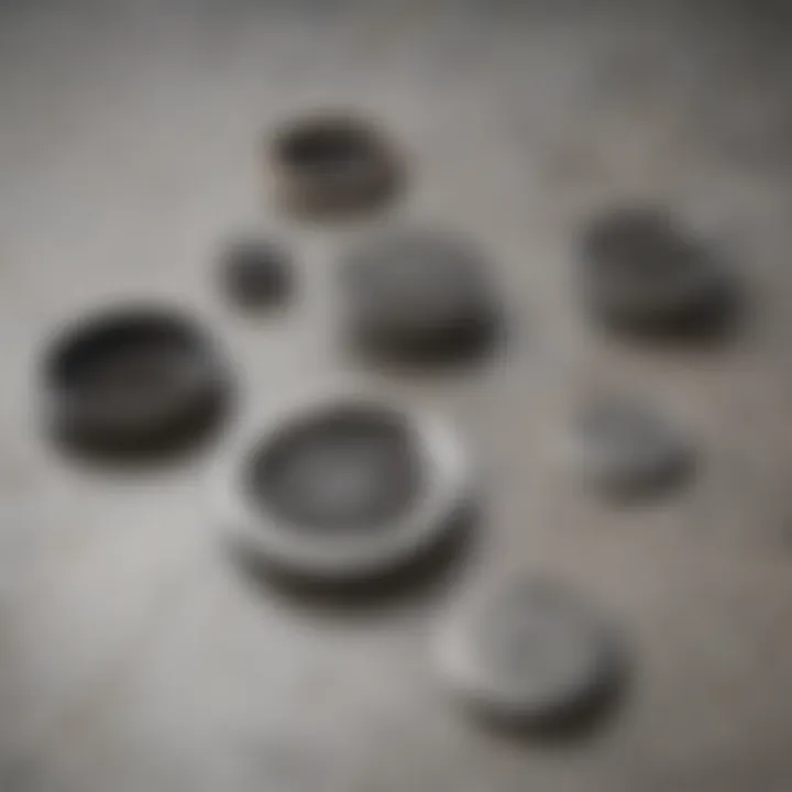 Close-up of various materials used for mesh traps
