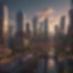 Skyline view of a booming city showcasing modern architecture