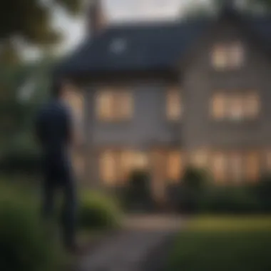Evaluating the Property's Exterior Inspector examining a property's exterior for potential issues