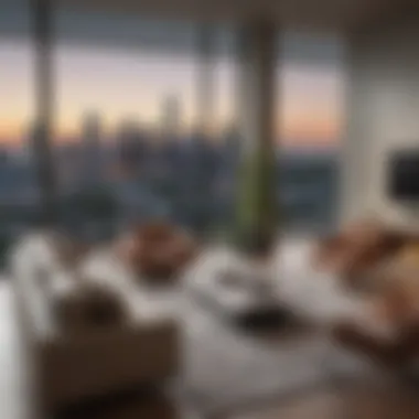 Modern Living in Dallas Modern apartment with city skyline view