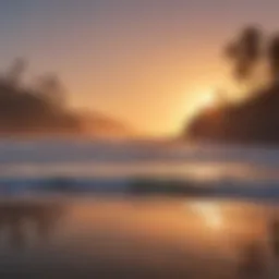 Scenic view of Pacific Beach coastline during sunset