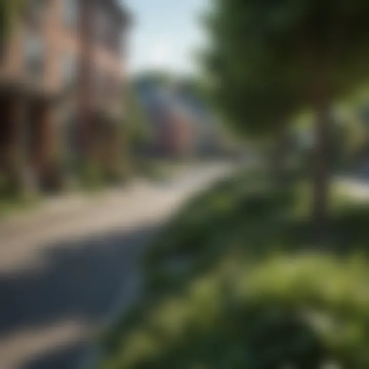 Scenic view of the surrounding neighborhood filled with greenery