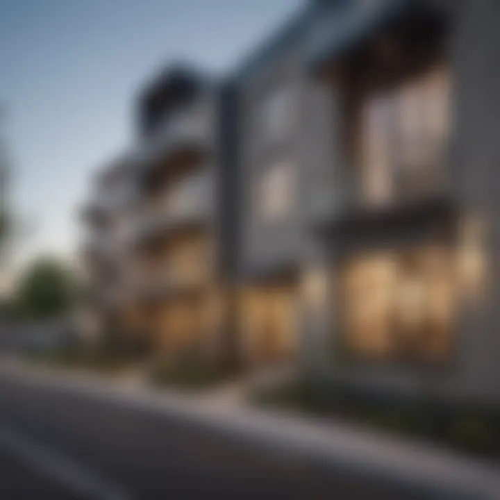 Outdoor view of Sawtelle studio apartments highlighting urban surroundings