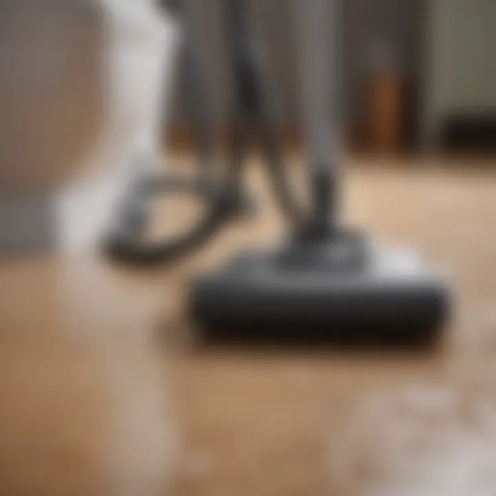 Demonstrating how to use a wet/dry vacuum to remove toilet blockages.