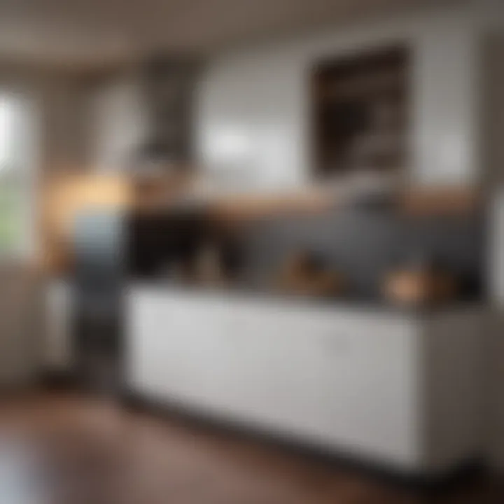 Stylish kitchenette in a contemporary studio apartment