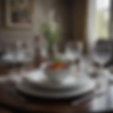 Sophisticated Dining Experience Elegant table setting with fine china and crystal glassware