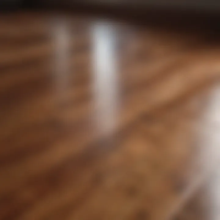 Shiny hardwood floor after cleaning with vinegar solution