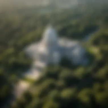 Aerial view of the Capitol Hill with lush green surroundings