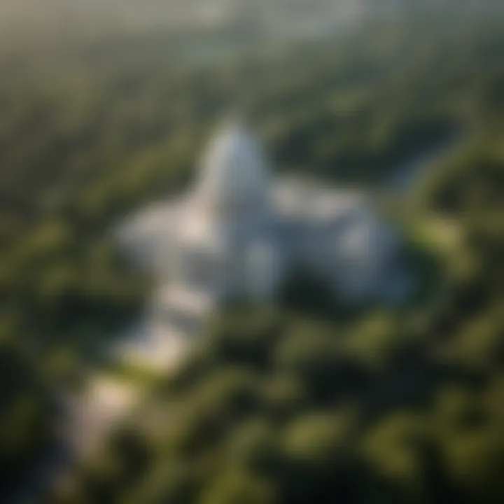 Aerial view of the Capitol Hill with lush green surroundings