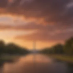 Panoramic view of the National Mall at sunset