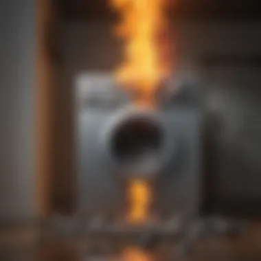 Fire Risks Associated with Neglected Dryer Vents Illustration showing potential fire hazards from clogged dryer vents