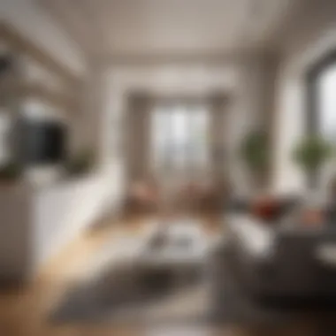 Elegant interior design of a compact one-bedroom apartment emphasizing aesthetics