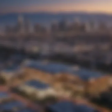 Panoramic view of Los Angeles skyline juxtaposed with Touro educational facilities