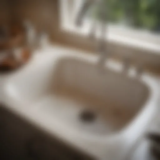 Clogged kitchen sink with water buildup
