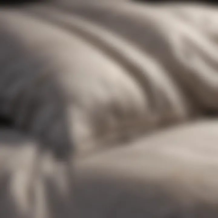 Close-up view of duvet stitching and craftsmanship