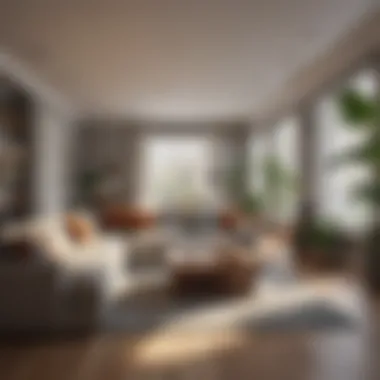 Visual representation of space optimization in a living area