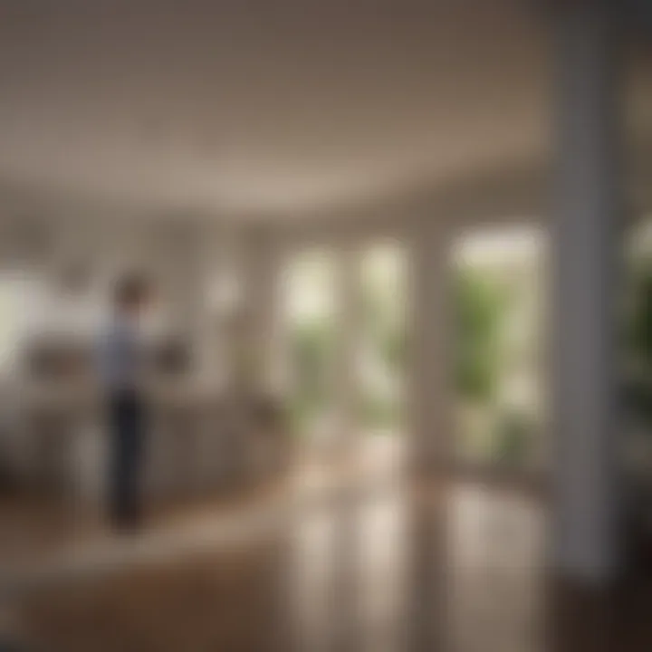 A buyer examining a property condition