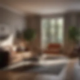 A cozy living room with modern furniture