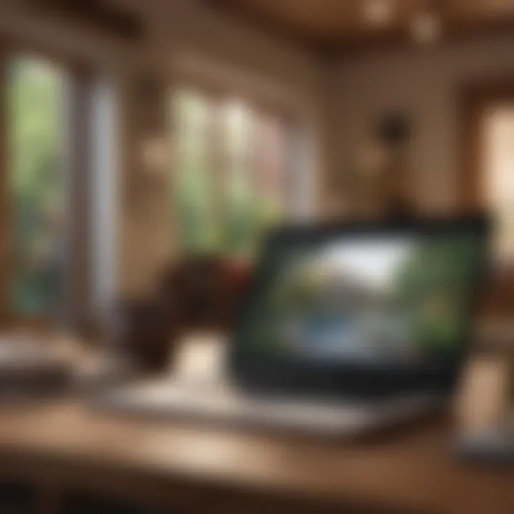 A laptop showcasing rental listings with a realtor's guidance