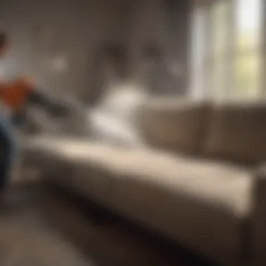 Vacuum cleaner effectively removing dust from a couch