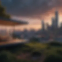 Future skyline reflecting property value growth